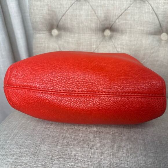 Michael Kors Red Leather Gold Chain Handbag /tote OS - Picture 5 of 8